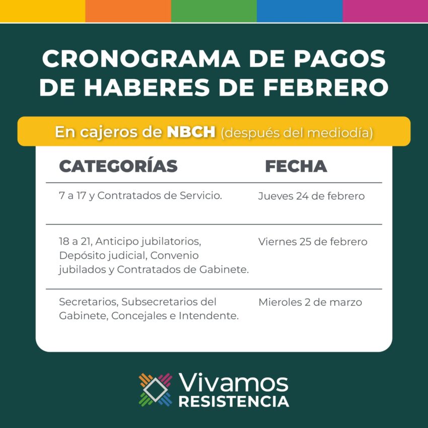 Resistencia paga sueldos a partir de este jueves 24 38