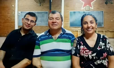 César Sena, Emerenciano Sena y Marcela Acuña