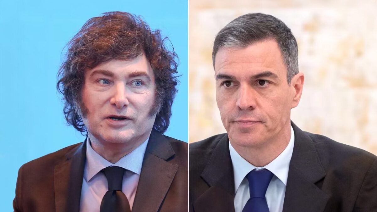 Javier Milei y Pedro Sánchez