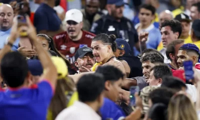 Escándalo en Copa América: jugadores de Uruguay, a las piñas con hinchas colombianos