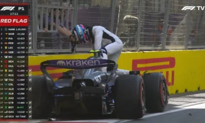 Franco Colapinto chocó su Williams contra el muro en la primera práctica del GP de Bakú