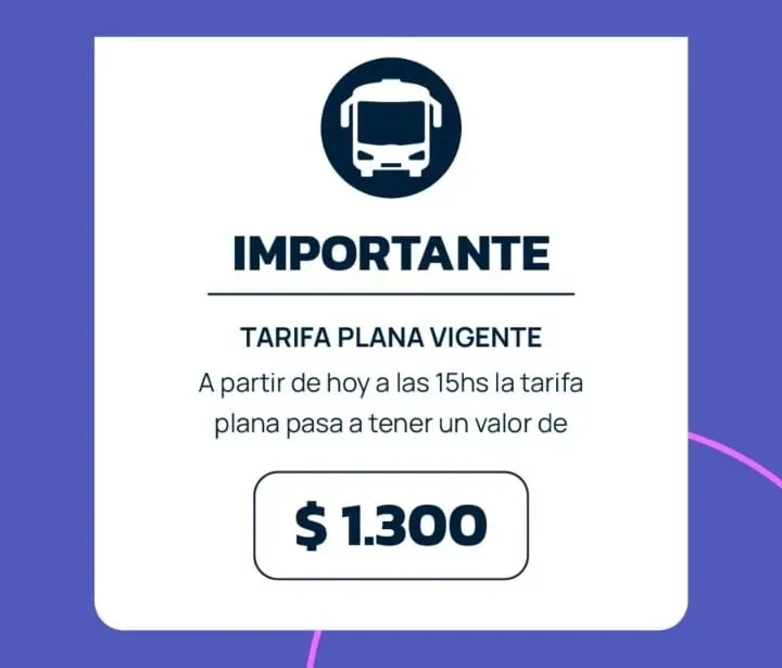 De esta manera, la tarifa plana de todas las líneas se elevará de 1150 a 1300 pesos.