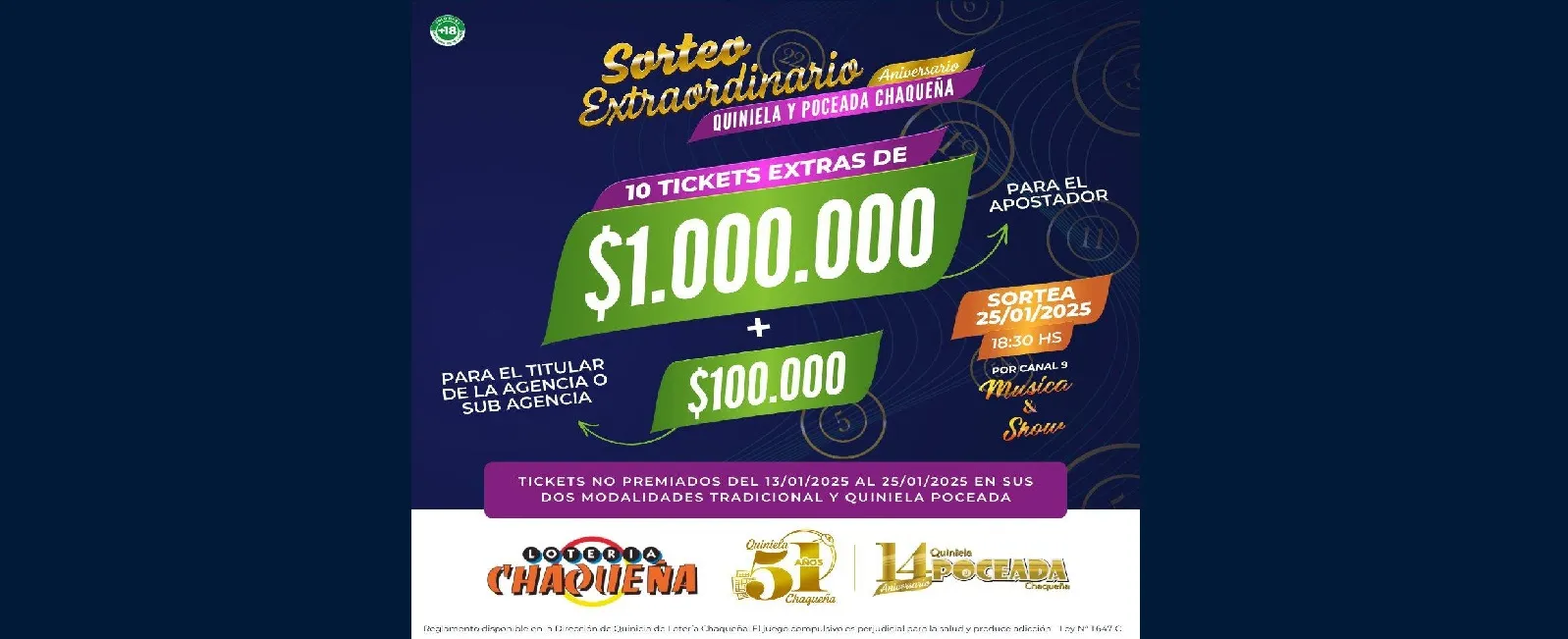 Lotería Chaqueña celebra aniversarios con sorteos por más de $10 millones