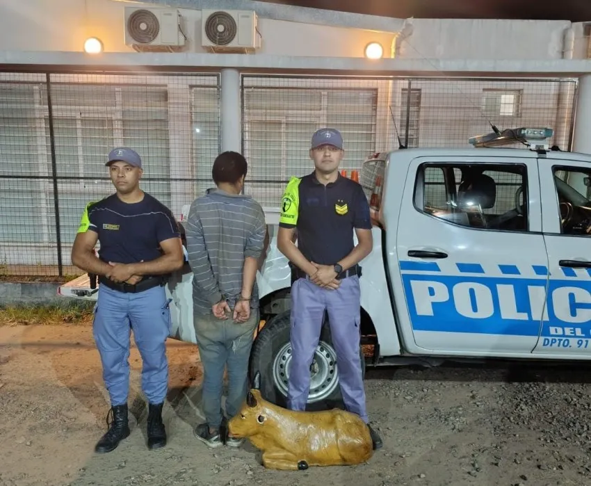 Insólito: quiso robarse una escultura navideña de la Plaza 25 de Mayo, pero lo detuvieron