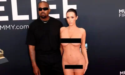 Polémica en los Grammy: Bianca Censori, la esposa de Kanye West, posó desnuda en la alfombra roja