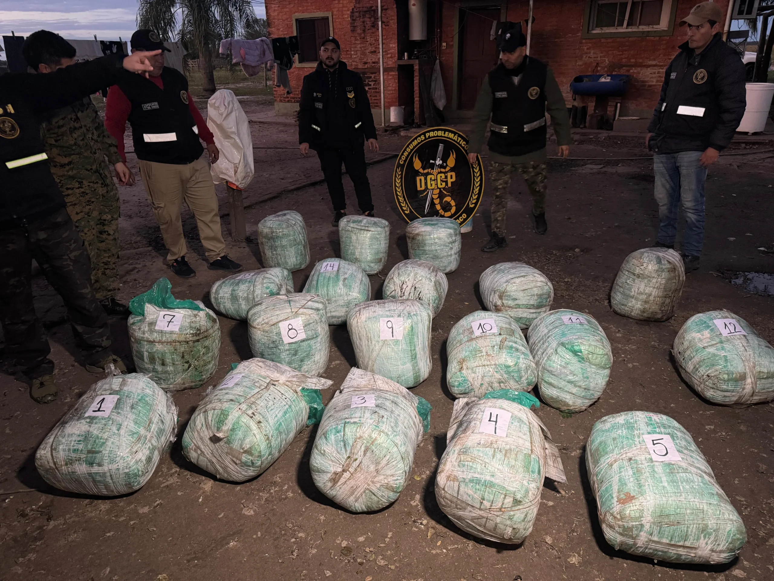 Incautaron más de 230 kilos de marihuana tras un allanamiento en un campo de La Leonesa 36 Incautaron más de 230 kilos de marihuana tras un allanamiento en un campo de La Leonesa