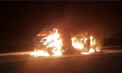 Ruta 16: se prendió fuego el auto de un gendarme, quien logró escapar a tiempo