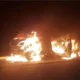 Ruta 16: se prendió fuego el auto de un gendarme, quien logró escapar a tiempo