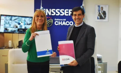 INSSSEP y ECOM firmaron un convenio para regularizar aportes previsionales y de obra social
