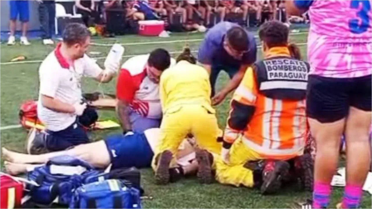 IMÁGENES SENSIBLES: rugbier argentino cayó desplomado y murió en pleno partido en Paraguay